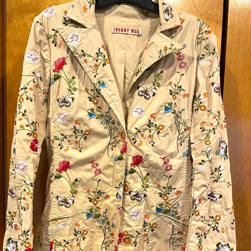 Johnny was spring embroidered trench coat